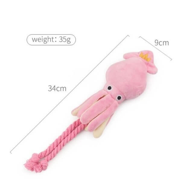 Pets Cute Squid Dog Chew Squeaky Toy