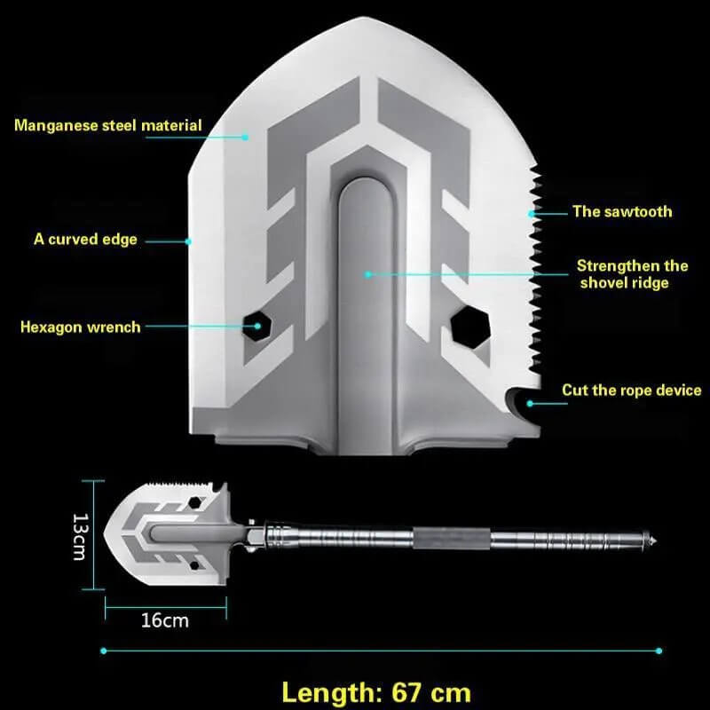 Ultimate Survival Tool 23-in-1 Multipurpose Folding Shovel